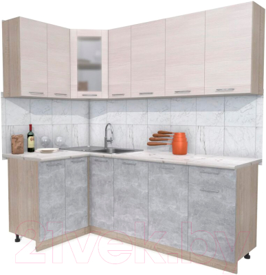 Готовая кухня Интерлиния Мила 12x21 - фото