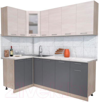 Готовая кухня Интерлиния Мила 12x21 - фото