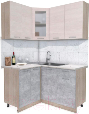 Готовая кухня Интерлиния Мила 12x18 - фото