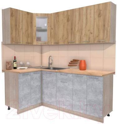 Готовая кухня Интерлиния Мила 12x20 - фото