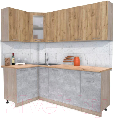 Готовая кухня Интерлиния Мила 12x21 - фото
