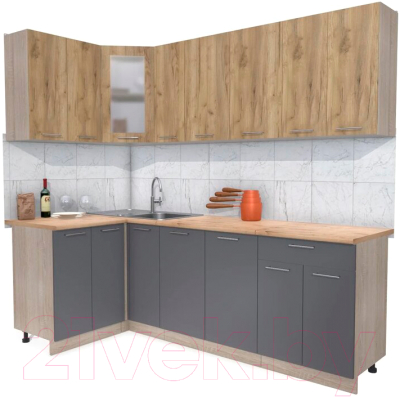 Готовая кухня Интерлиния Мила 12x23 - фото