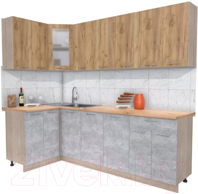 Готовая кухня Интерлиния Мила 12x24 - фото