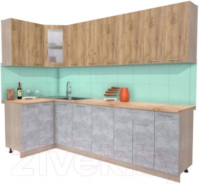 Готовая кухня Интерлиния Мила 12x27 - фото
