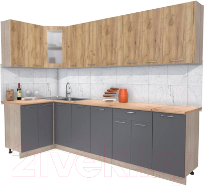 Готовая кухня Интерлиния Мила 12x28 - фото