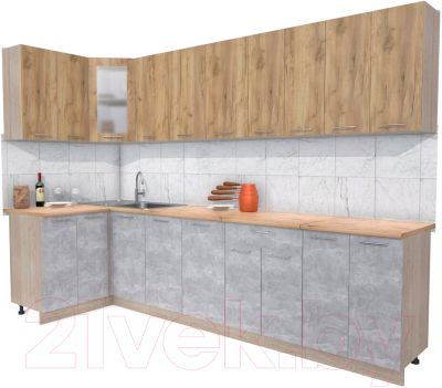 Готовая кухня Интерлиния Мила 12x30 - фото