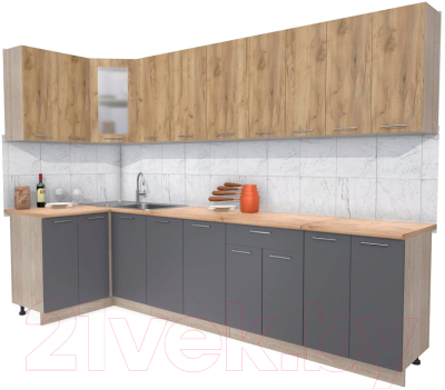 Готовая кухня Интерлиния Мила 12x30 - фото