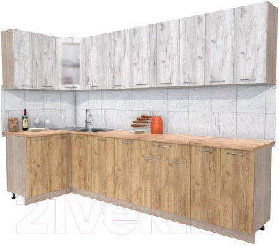Готовая кухня Интерлиния Мила 12x30 - фото
