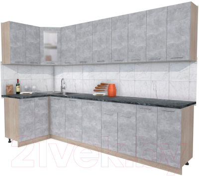 Готовая кухня Интерлиния Мила 12x30 - фото