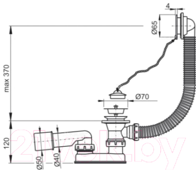Сифон Alcadrain A501-BL-01