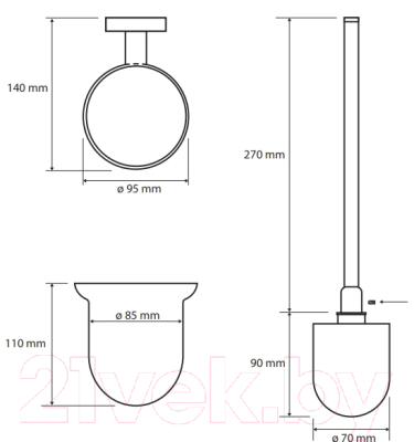 Ершик для унитаза Bemeta Omega 104113017