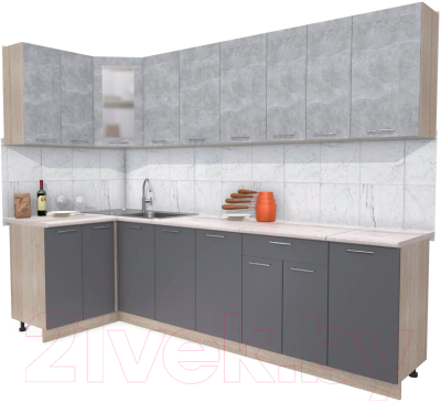 Готовая кухня Интерлиния Мила 12x28 - фото