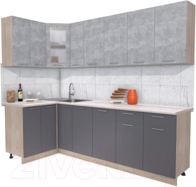 Готовая кухня Интерлиния Мила 12x25 - фото