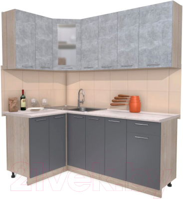 Готовая кухня Интерлиния Мила 12x19 - фото