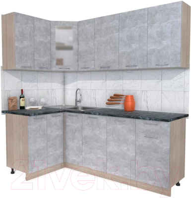 Готовая кухня Интерлиния Мила 12x21 - фото