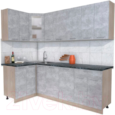 Готовая кухня Интерлиния Мила 12x23 - фото