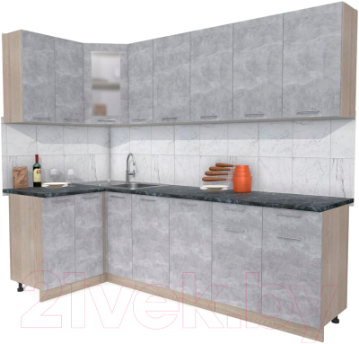 Готовая кухня Интерлиния Мила 12x25  - фото