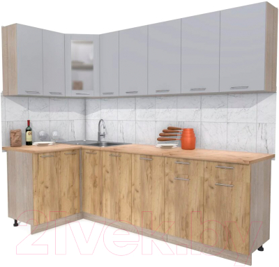 Готовая кухня Интерлиния Мила 12x25 - фото