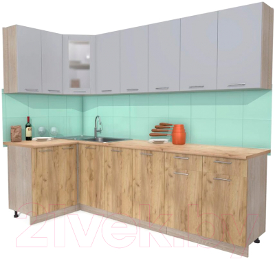 Готовая кухня Интерлиния Мила 12x26 - фото