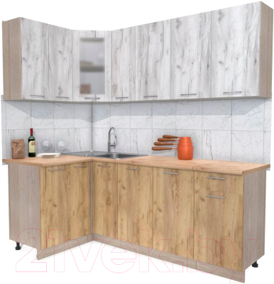 Готовая кухня Интерлиния Мила 12x21 - фото