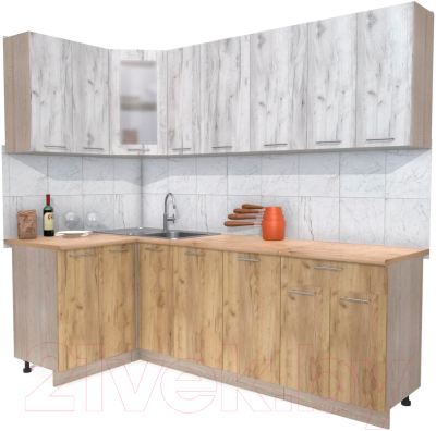 Готовая кухня Интерлиния Мила 12x23 - фото