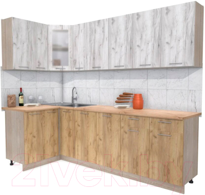 Готовая кухня Интерлиния Мила 12x25 - фото