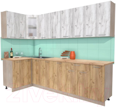 Готовая кухня Интерлиния Мила 12x27 - фото