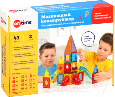 Конструктор магнитный On Time Парк развлечений / 45037 (43эл) - фото