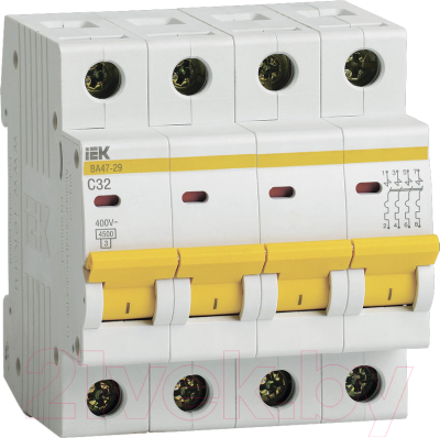 Выключатель автоматический IEK ВА 47-29 32А 4P 4.5кА С / MVA20-4-032-C - фото