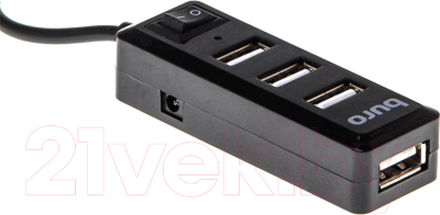 USB-хаб Buro BU-HUB4-0.5L-U2.0