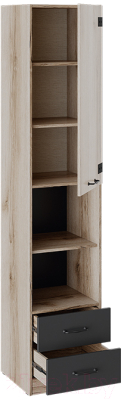 Шкаф-пенал ТриЯ Окланд ТД-324.07.20 (черный/дуб делано)