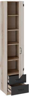 Шкаф-пенал ТриЯ Окланд ТД-324.07.21 (черный/дуб делано)