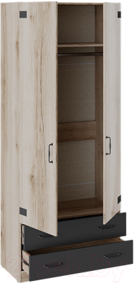 Шкаф ТриЯ Окланд ТД-324.07.22 (черный/дуб делано)