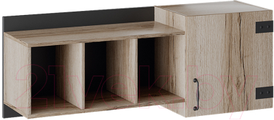 Шкаф навесной ТриЯ Окланд ТД-324.15.11 (черный/дуб делано) - фото