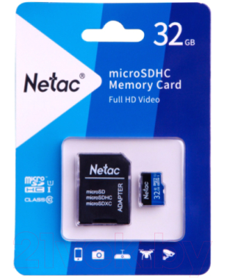 Карта памяти Netac P500 Standard 32GB (NT02P500STN-032G-R)