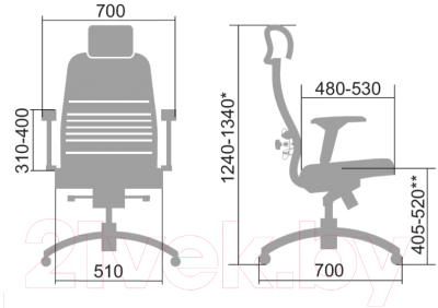 Кресло офисное Metta Samurai Black Edition L2-9D (черный)