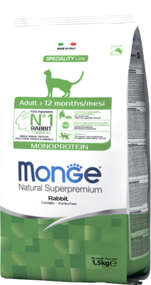 Сухой корм для кошек Monge Monoprotein Adult Rabbit (1.5кг) - фото