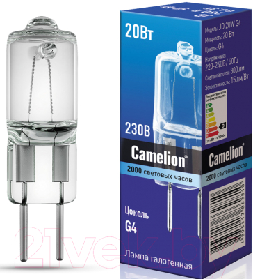 Лампа Camelion JD 20W G4 / 10405