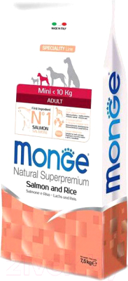 Сухой корм для собак Monge Dog Mini Adult Salmon & Rice - фото