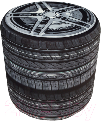 Пуф ТриЯ Грей тип 1 (черный с рисунком) - фото