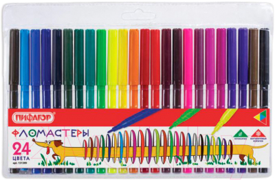 Фломастеры Пифагор Веселая такса / 151399 - фото