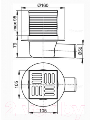 Трап для душа Alcadrain APV31-BL-01
