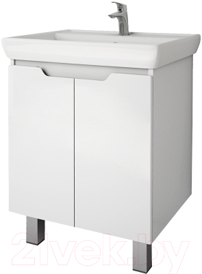 Тумба под умывальник Dreja Q Plus (D) / 99.1004 (белый глянец) - фото