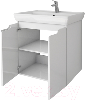 Тумба под умывальник Dreja Q Plus (D) / 99.1004 (белый глянец)