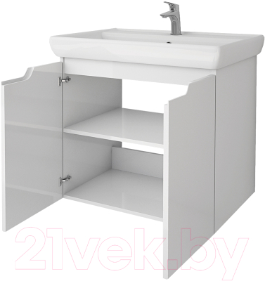 Тумба под умывальник Dreja Q Plus (D) / 99.1005 (белый глянец)