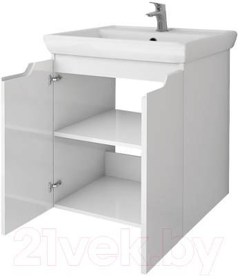 Тумба под умывальник Dreja Q Plus (D) / 99.1008 (белый глянец)