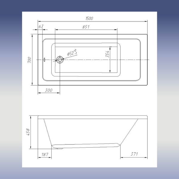 Ванна акриловая Ventospa Novaro 150x70