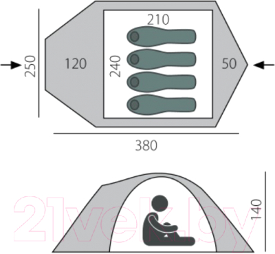 Палатка BTrace Talweg 4 / T0498 (зеленый)
