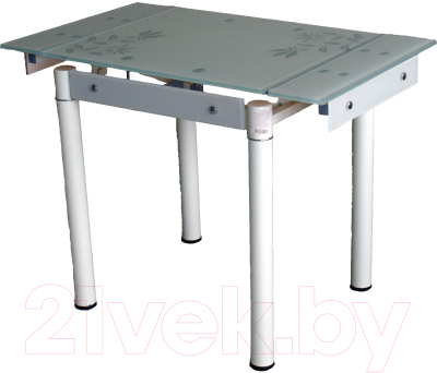 Обеденный стол Баобаб В08-76 (бежевый с цветами) - фото