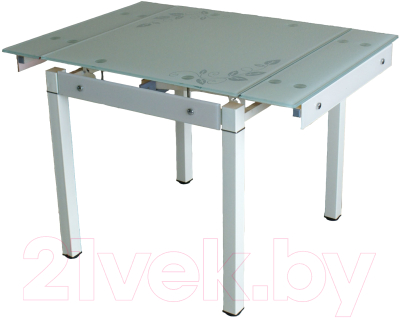 Обеденный стол Баобаб В08-758 (бежевый с цветами) - фото